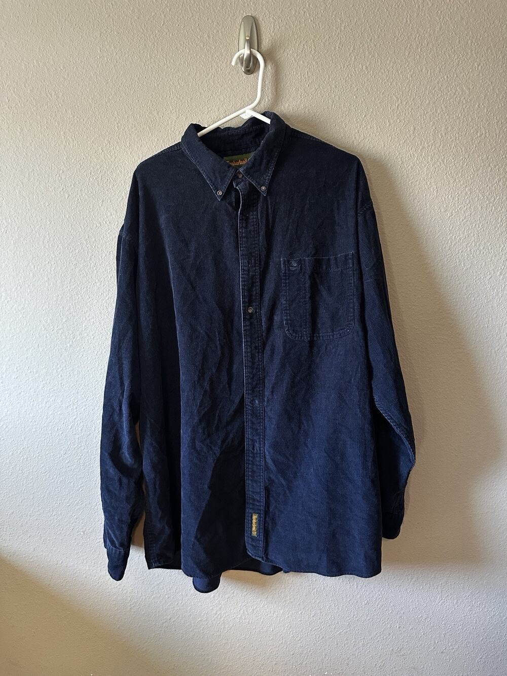 Timberland Men’s XXL Navy Blue Corduroy Button Up Shirt